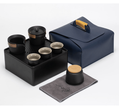 PUSH! 喝茶品茗茶具可攜式戶外泡茶壺茶杯快客杯功夫茶具收納盒套裝T041