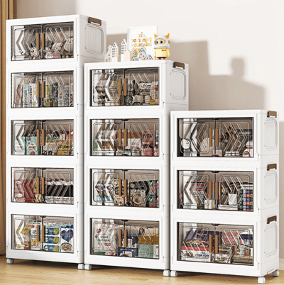 Mr.Box50面寬摺疊雙開門五層收納櫃-附滑輪1