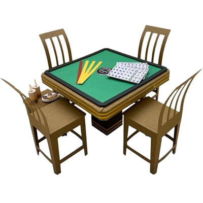 紙紮麻將桌椅組1