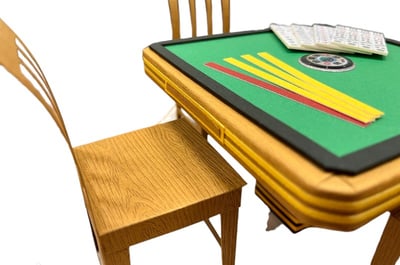 紙紮麻將桌椅組4