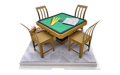 紙紮麻將桌椅組2