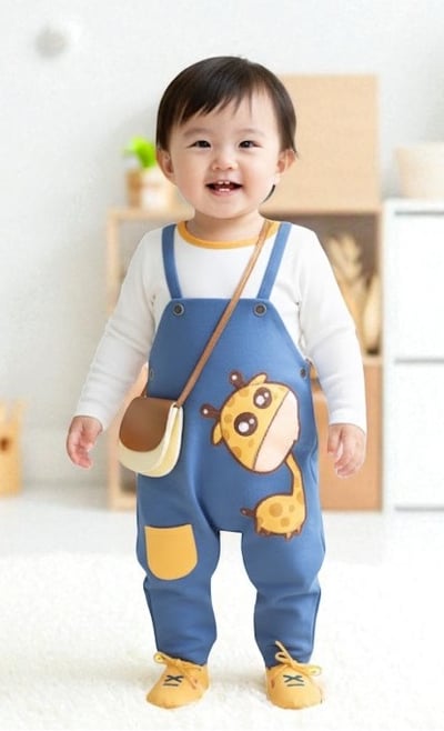 紙紮男童吊帶褲2