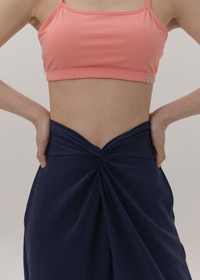 【2色】Sohamsoham 瑜珈扭結直筒收腳褲 海軍藍 SOH004NAV