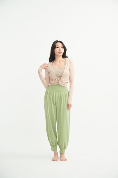 Dhyani 開襟長袖綁帶罩衫 奶茶色 CON133BEG3