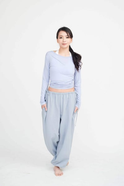 【熱銷】Conchwear 瑜珈兩穿長袖罩衫 霧霾藍 CON048BLU