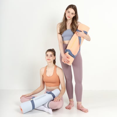 Moaclass 雙面兩用健身瑜珈墊 珊瑚-霧藍 MOA012