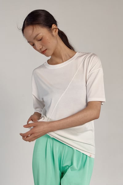 Dhyani 落肩兩穿短袖罩衫 雪白色 CON103WHT3