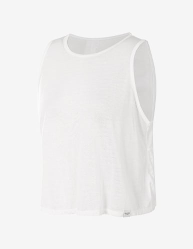 Grandeline 後背開口瑜珈無袖短罩衫 白色 NT828WHT3