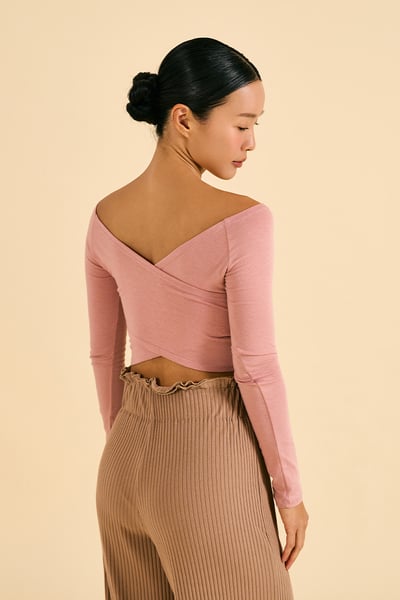 Dhyani V領長袖罩衫 裸粉 CON132PNK