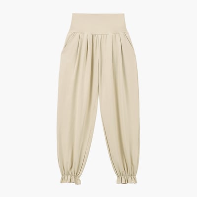 Dhyani 甜心寬鬆款束腳寬褲 奶茶色 CON104BEG