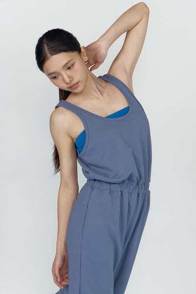 Dhyani 漫遊連身長寬褲 藍色 CON114BLU5