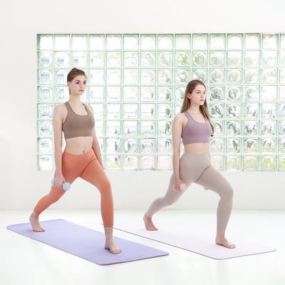 Moaclass 雙面兩用健身瑜珈墊  粉紅-粉紫 MOA009