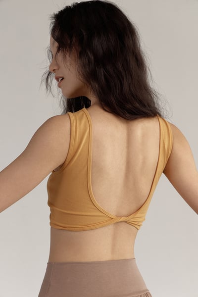 【熱銷】Dhyani 修習瑜珈胸墊短背心 起司黃 CON016YEL2