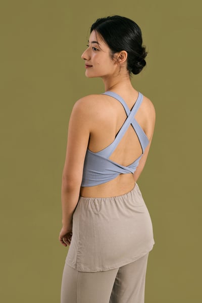 Dhyani 月光瑜珈扭結內衣 天空藍 CON128BLU7