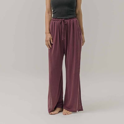 【熱銷】Sohamsoham 瑜珈兩穿開岔直筒褲 棕紫色 SOH009PUR1