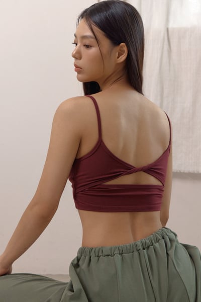 【熱銷】Dhyani 扭結瑜珈內衣 勃根第紅 CON087BUR2