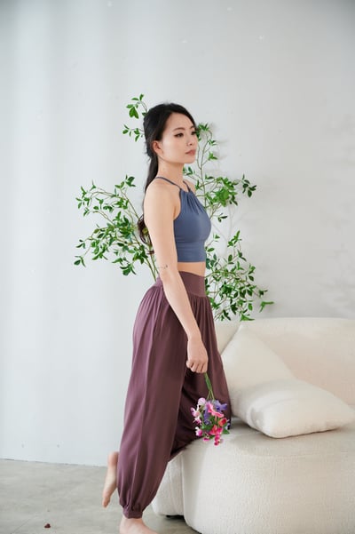 【預購】Happy yogi studio 瑜珈削肩款內衣 灰藍色 HYS008BLU7