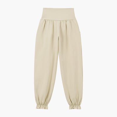 Dhyani 甜心寬鬆款束腳寬褲 奶茶色 CON104BEG