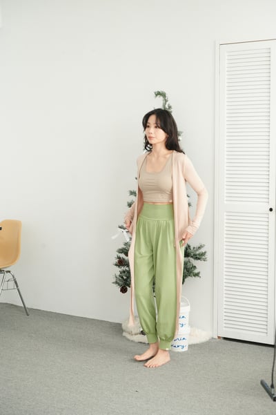 Dhyani 開襟長袖綁帶罩衫 奶茶色 CON133BEG6