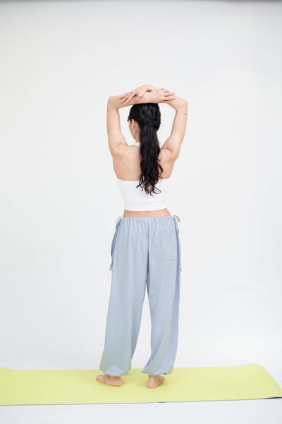 Conchwear 抽繩造型束腳寬褲 淺藍 CON134BLU4