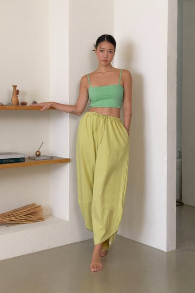【熱銷】Dhyani 瑜珈闊腿款收腳寬褲 檸檬黃 CON059YEL6