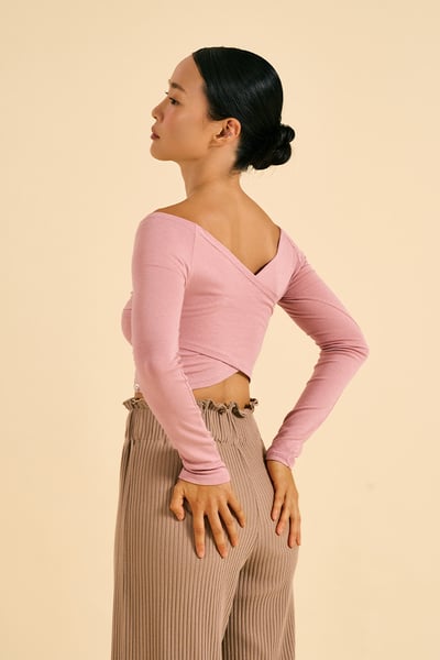 Dhyani V領長袖罩衫 裸粉 CON132PNK
