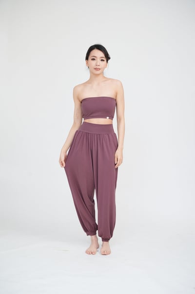 Happy yogi studio 高腰瑜珈束腳寬褲 煙燻紫 HYS007PUR2
