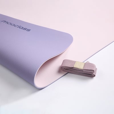 Moaclass 雙面兩用健身瑜珈墊  粉紅-粉紫 MOA009