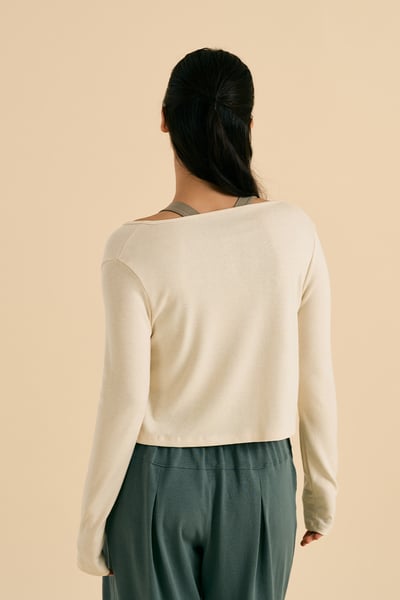 Dhyani 開襟長袖罩衫 象牙白 CON124IVY3