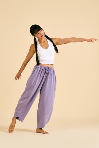 【熱銷】Dhyani 瑜珈闊腿款收腳寬褲 海風紫 CON059PUR