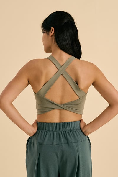 Dhyani 月光瑜珈扭結內衣 卡其綠 CON128KHA3