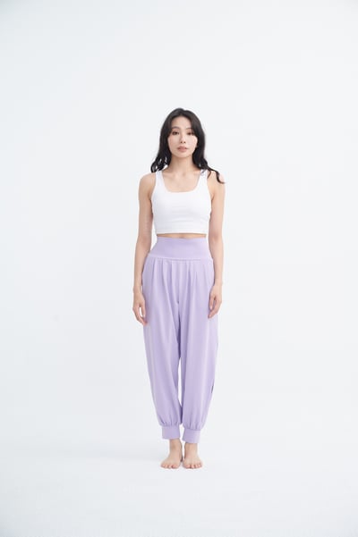 Happy yogi studio 瑜珈側開岔束腳寬褲 薰衣草紫 HYS002LAV