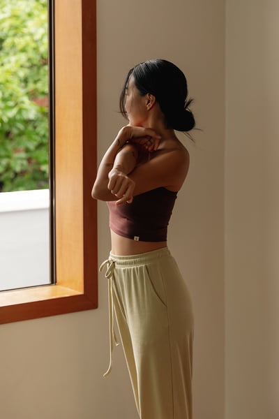 Sohamsoham 平口瑜珈內衣 酒紅色 SOH012BUR3