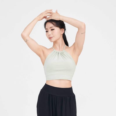 Happy yogi studio 瑜珈削肩款內衣 鼠尾草綠 HYS008GRN1