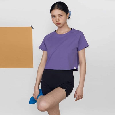 Dhyani 瑜珈短袖罩衫 陰影紫 CON064PUR1