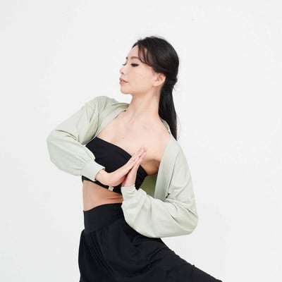 Happy yogi studio 瑜珈坎肩開襟罩衫 鼠尾草綠 HYS014GRN1