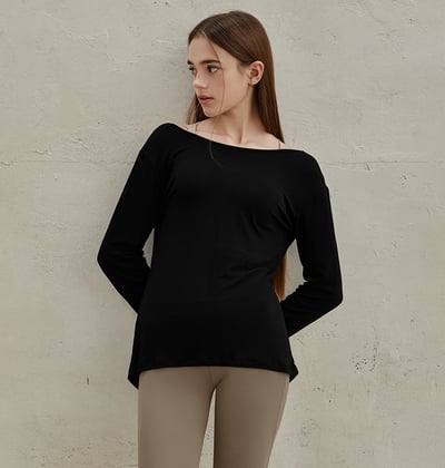 【熱銷】Conchwear 瑜珈兩穿長袖罩衫 黑色 CON048BLK2