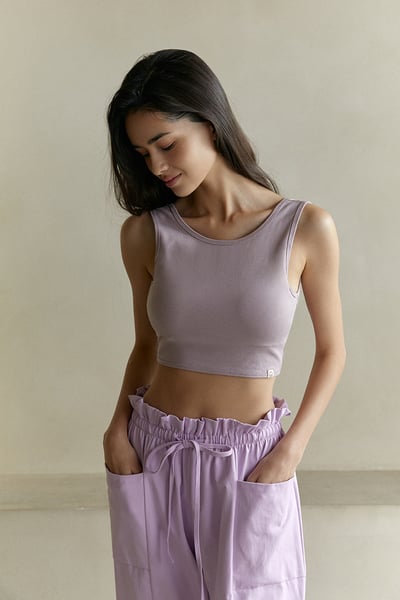 【熱銷】Dhyani 修習瑜珈胸墊短背心 薰衣草紫 CON016LAV6
