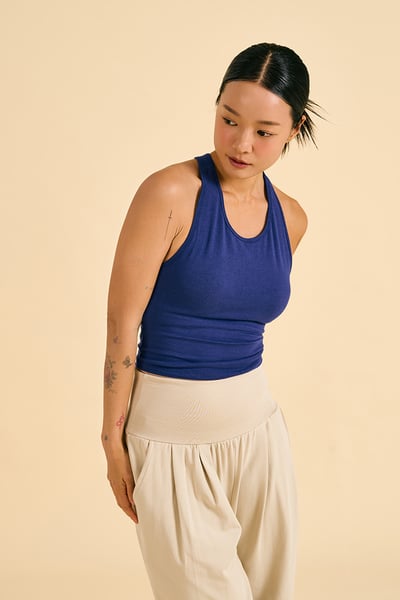 Dhyani 月亮U領胸墊背心 藍色 CON137BLU4