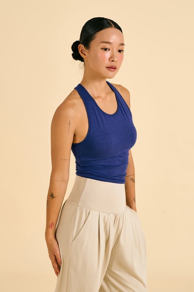 Dhyani 月亮U領胸墊背心 藍色 CON137BLU6