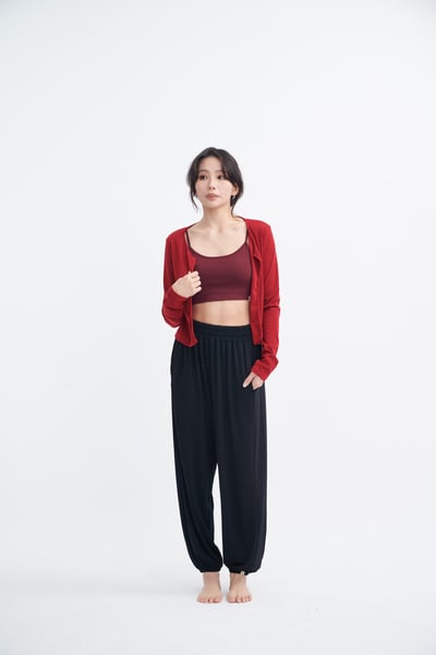 Sohamsoham 飄飄瑜珈束腳寬褲 黑色 SOH014BLK2