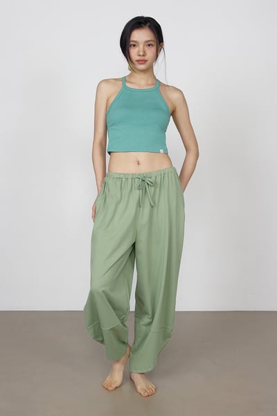 【熱銷】Dhyani 瑜珈闊腿款收腳寬褲 湖水綠 CON059GRN6