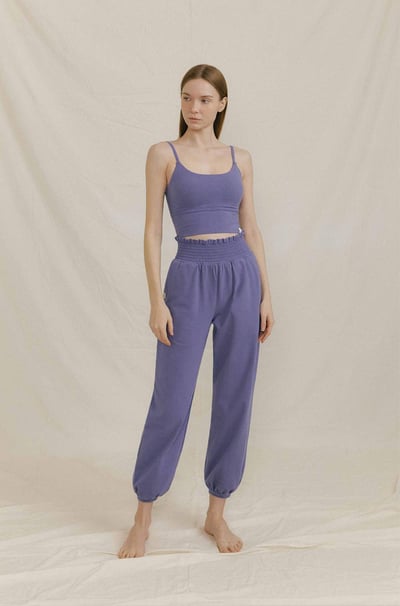 Front2line 彈力棉 瑜珈胸墊短背心 藍紫色6