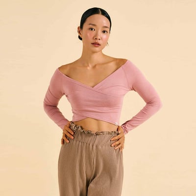 Dhyani V領長袖罩衫 裸粉 CON132PNK