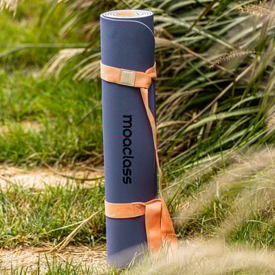 Moaclass 雙面兩用健身瑜珈墊 蜜桃-靛藍 MOA013