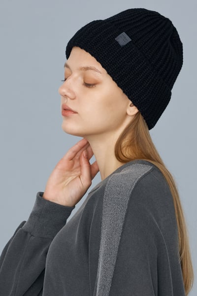 Front2line 折邊針織帽 經典黑 FAK007BLK6