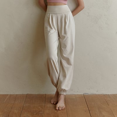 【熱銷】Dhyani 舒悅瑜珈束腳寬褲 奶茶色 CON019BEG1