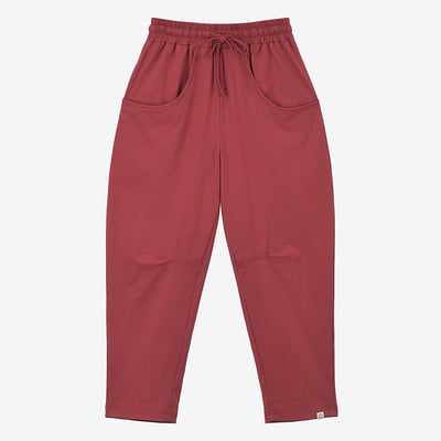 【熱銷】Dhyani 瑜珈口袋寬鬆九分褲 櫻桃紅 CON066RED10