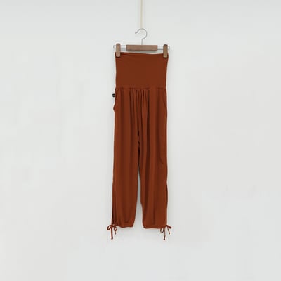 【6色】Sohamsoham 瑜珈側開岔綁帶束腳寬褲 磚紅色 SOH001BRK9