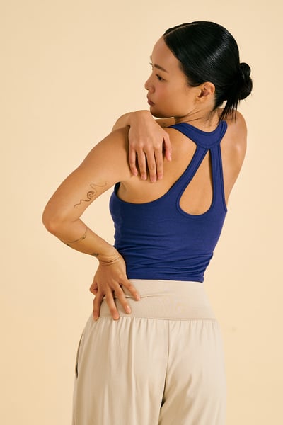 Dhyani 月亮U領胸墊背心 藍色 CON137BLU5